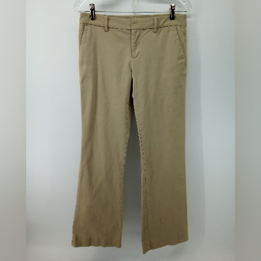 Gap Khakis Perfect Khaki Cotton Blend In Baked Sand 0p Petite Trousers Pants